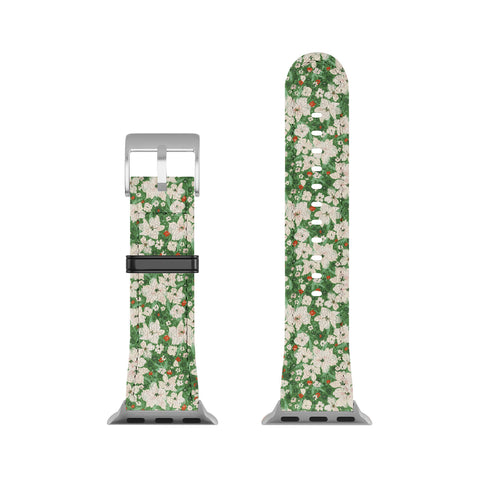 alison janssen Holiday Green Floral Apple Watch Band