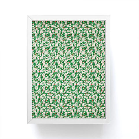 alison janssen Holiday Green Floral Framed Mini Art Print