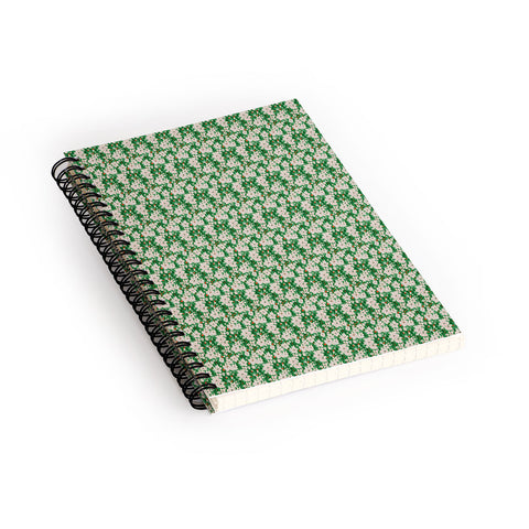 alison janssen Holiday Green Floral Spiral Notebook