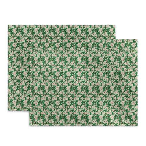 alison janssen Holiday Green Floral Placemat