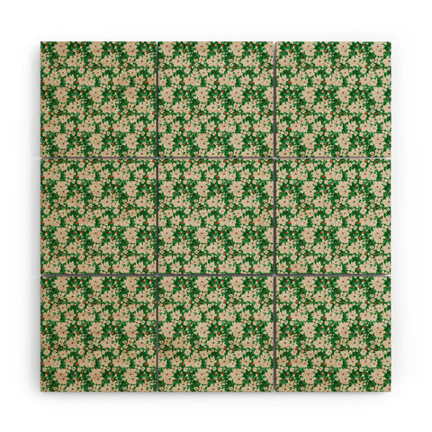 alison janssen Holiday Green Floral Wood Wall Mural