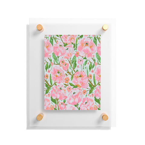alison janssen Pink Summer Roses Floating Acrylic Print