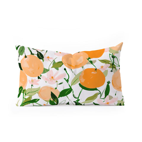 alison janssen Spring Clementines Oblong Throw Pillow