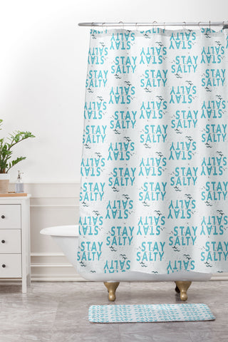alison janssen Stay Salty Shower Curtain And Mat