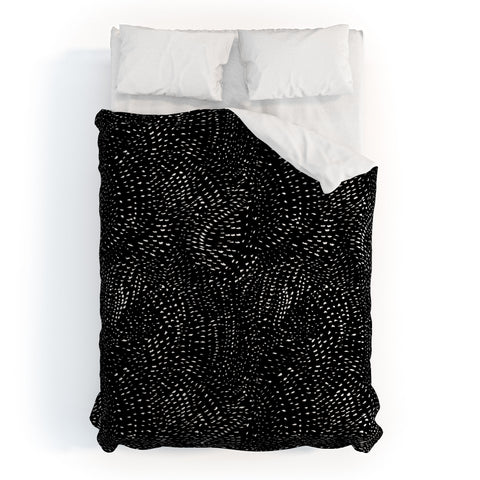 alison janssen white on black dots Comforter