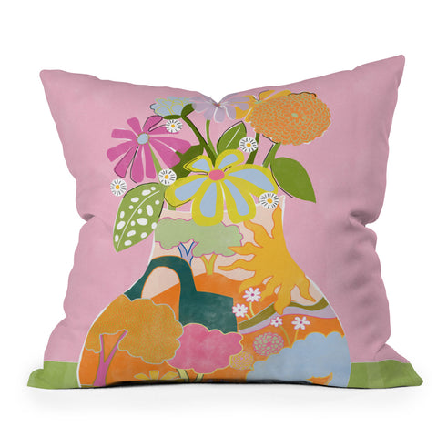 Alja Horvat Colourful Garden Throw Pillow