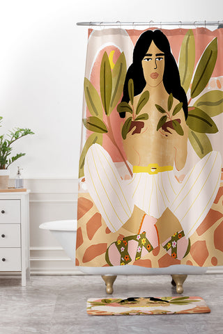 Alja Horvat Crazy Plant Lady Shower Curtain And Mat