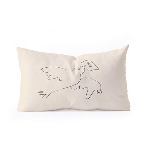 Alja Horvat peace bird Oblong Throw Pillow
