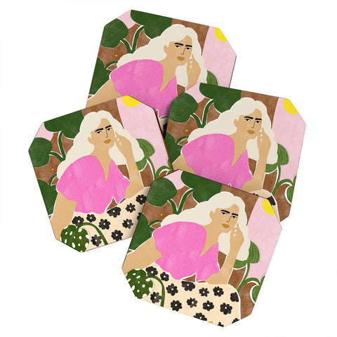Alja Horvat Spending time with my plants Coaster Set