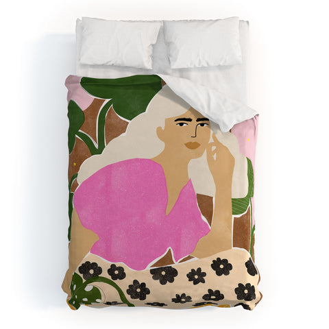 Alja Horvat Spending time with my plants Duvet Cover