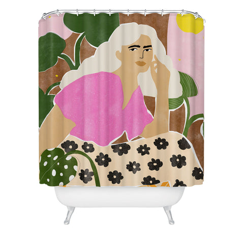 Alja Horvat Spending time with my plants Shower Curtain