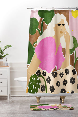 Alja Horvat Spending time with my plants Shower Curtain And Mat