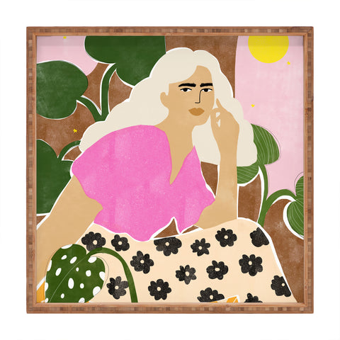 Alja Horvat Spending time with my plants Square Tray