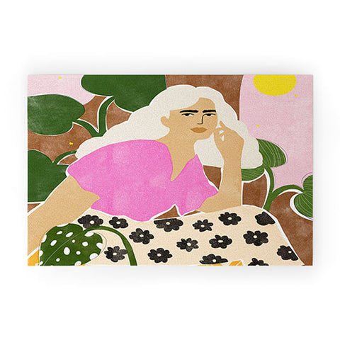 Alja Horvat Spending time with my plants Welcome Mat
