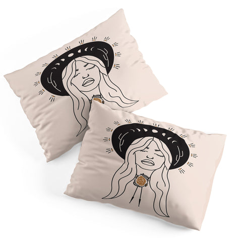 Allie Falcon Desert Angel in Black Cream Pillow Shams