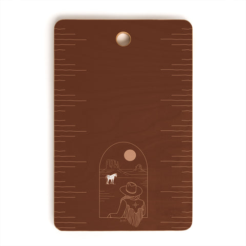 Allie Falcon Lost Pony in Burnt Clay Cutting Board Rectangle