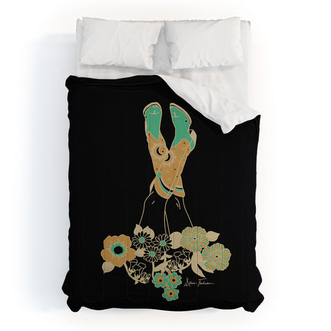 Allie Falcon Love Stoned Cowboy Boots Emerald Comforter