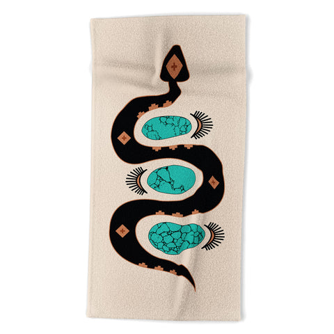 Allie Falcon Southwestern Slither in Black Beach Towel