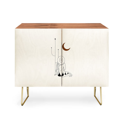 Allie Falcon Talking to the Moon Rustic Credenza