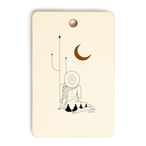 Allie Falcon Talking to the Moon Rustic Cutting Board Rectangle