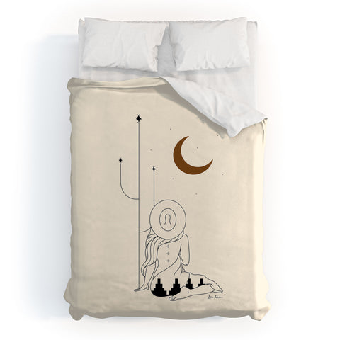 Allie Falcon Talking to the Moon Rustic Duvet Cover