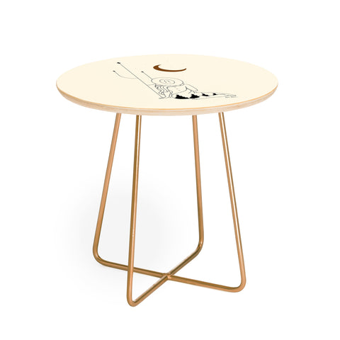Allie Falcon Talking to the Moon Rustic Round Side Table
