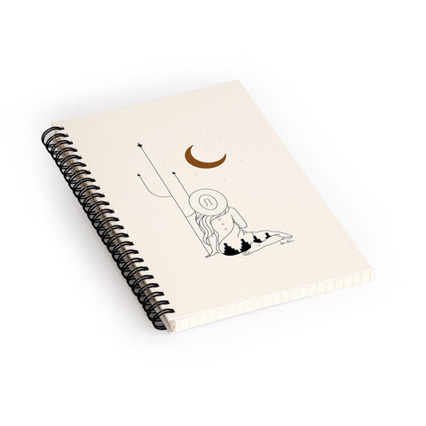 Allie Falcon Talking to the Moon Rustic Spiral Notebook