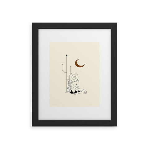 Allie Falcon Talking to the Moon Rustic Framed Art Print