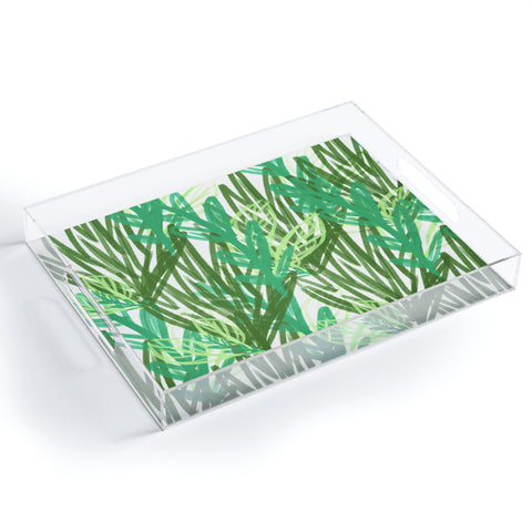 Allyson Johnson Abstract greenery Acrylic Tray