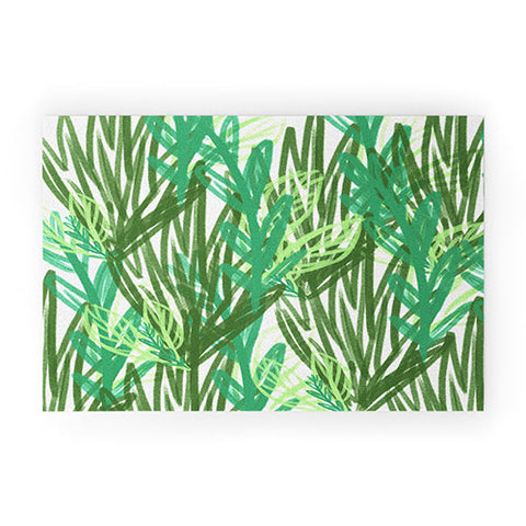 Allyson Johnson Abstract greenery Welcome Mat