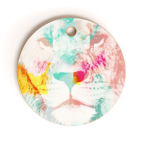 Allyson Johnson Abstract Lion Cutting Board Round