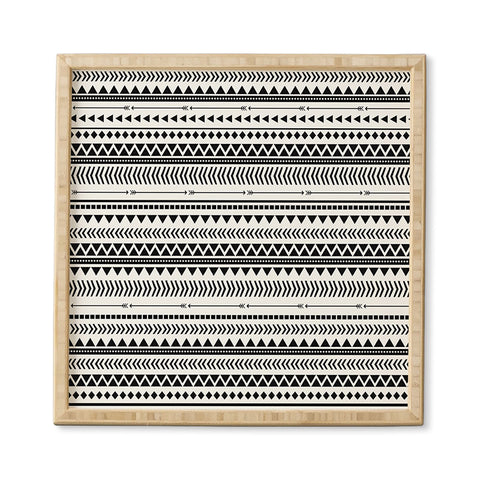 Allyson Johnson Black And White Aztec Pattern Framed Wall Art
