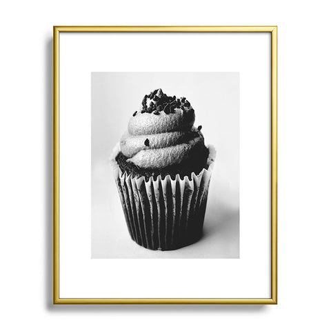 Allyson Johnson Black And White Cupcake Photograph Metal Framed Art Print