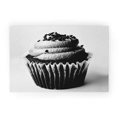 Allyson Johnson Black And White Cupcake Photograph Welcome Mat