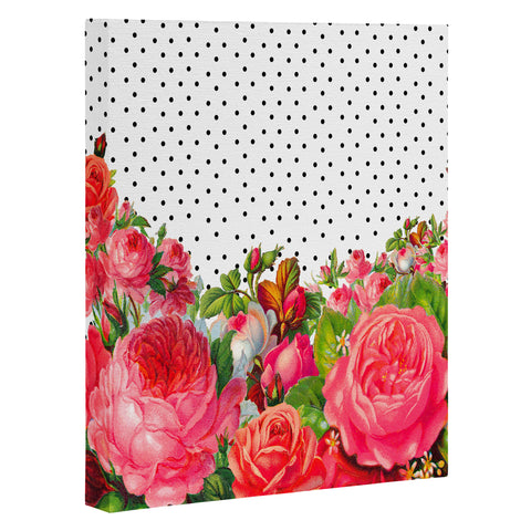Allyson Johnson Bold Floral And Dots Art Canvas