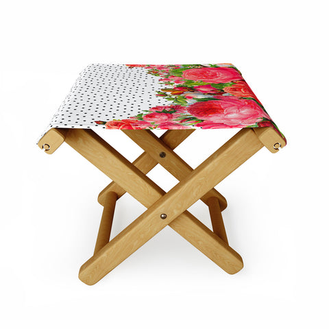 Allyson Johnson Bold Floral And Dots Folding Stool