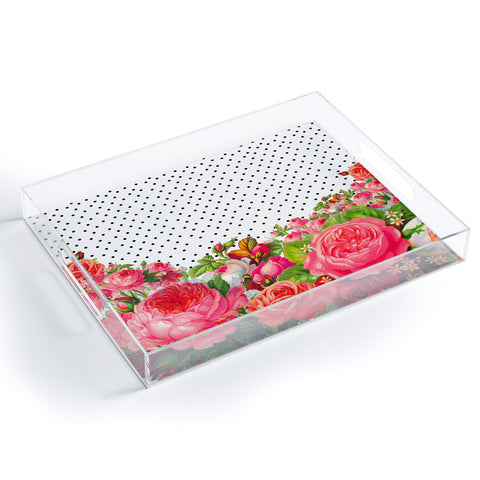 Allyson Johnson Bold Floral And Dots Acrylic Tray