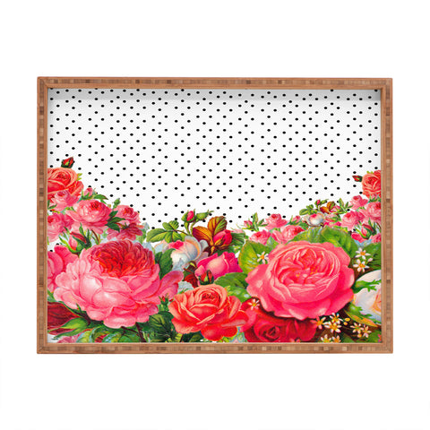 Allyson Johnson Bold Floral And Dots Rectangular Tray