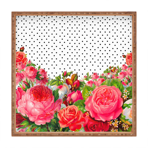 Allyson Johnson Bold Floral And Dots Square Tray