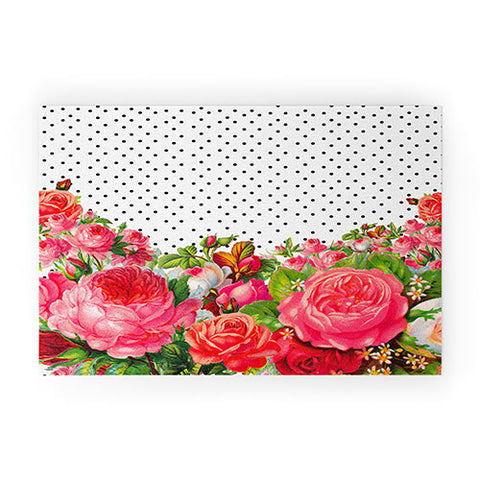 Allyson Johnson Bold Floral And Dots Welcome Mat
