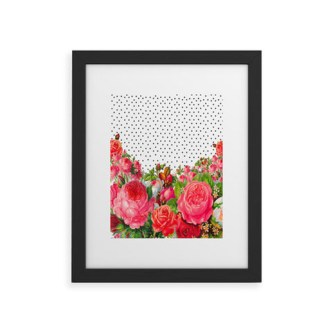 Allyson Johnson Bold Floral And Dots Framed Art Print