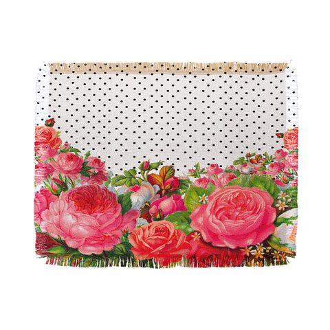 Allyson Johnson Bold Floral And Dots Throw Blanket