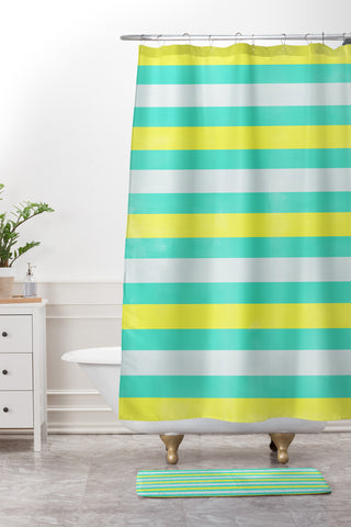 Allyson Johnson Bright Stripes Shower Curtain And Mat