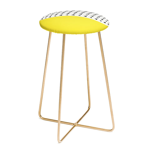 Allyson Johnson Chartreuse n triangles Counter Stool