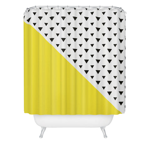 Allyson Johnson Chartreuse n triangles Shower Curtain