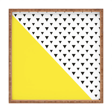 Allyson Johnson Chartreuse n triangles Square Tray