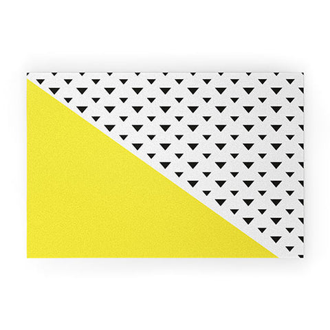 Allyson Johnson Chartreuse n triangles Welcome Mat