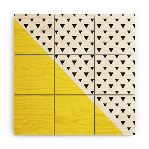 Allyson Johnson Chartreuse n triangles Wood Wall Mural