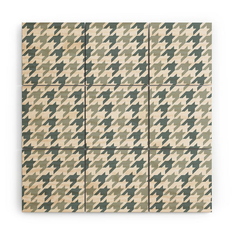 Allyson Johnson Classy Blue Houndstooth Wood Wall Mural
