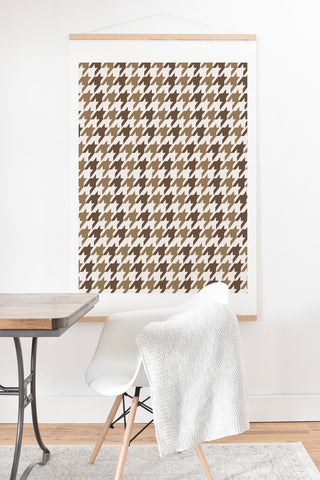 Allyson Johnson Classy Brown Houndstooth Art Print And Hanger